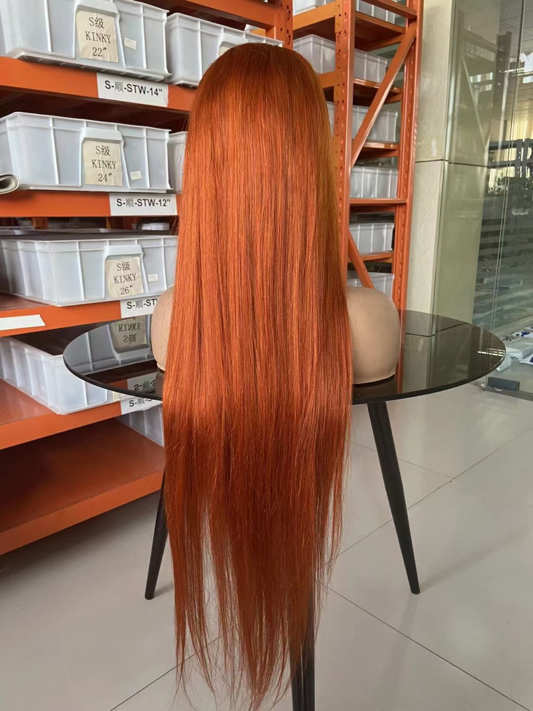 Ginger color 13x4 Transparent Lace Frontal Straight 100% Virgin Human Hair LACE Wig 180% density