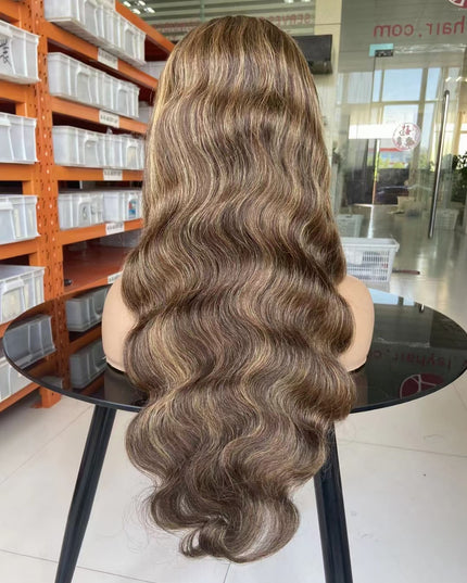 M4/27 color body wave Lace Frontal wig 13x4 Virgin Human Hair 15A