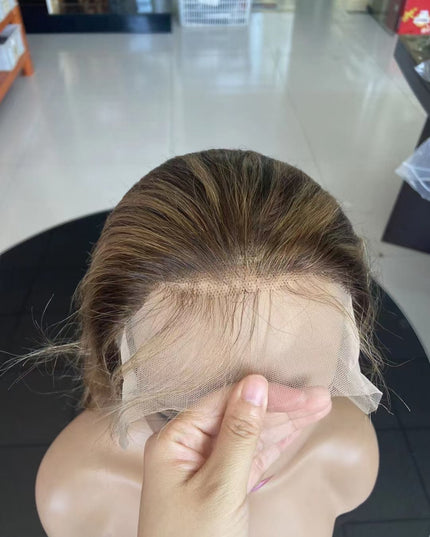 M4/27 color body wave Lace Frontal wig 13x4 Virgin Human Hair 15A