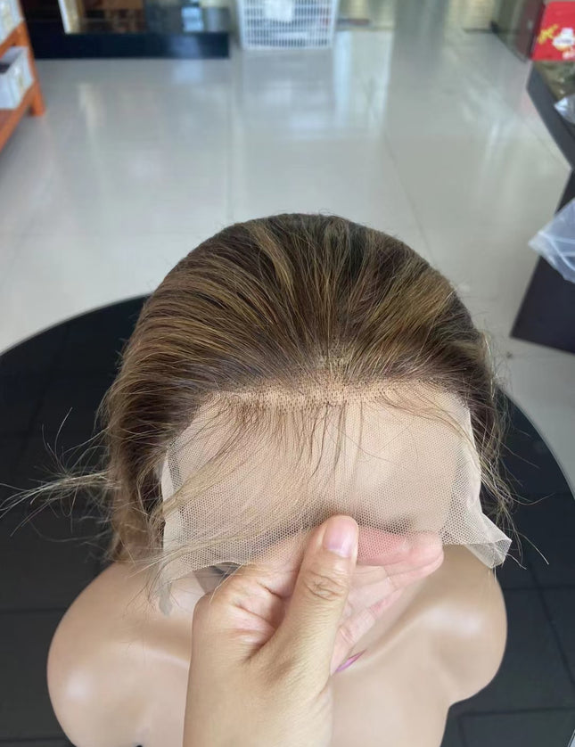 M4/27 color body wave Lace Frontal wig 13x4 Virgin Human Hair 15A