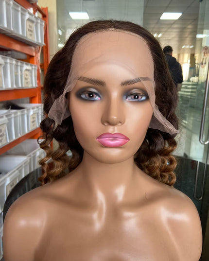 Loose wave ombre #4/30 color lace Frontal 13x4 Virgin Human Hair Wig 15A