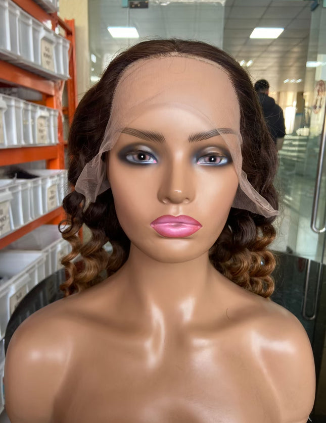 Loose wave ombre #4/30 color lace Frontal 13x4 Virgin Human Hair Wig 15A