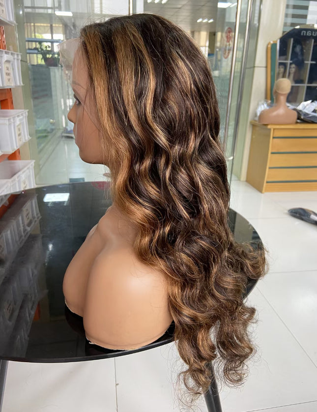 4/30 loose wave lace Frontal 13x4 Virgin Human Hair Wig 15A