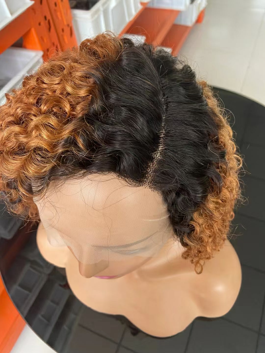 1B/30  curly  Bob Wig 13x4 Lace Front 100% Virgin Human Hair