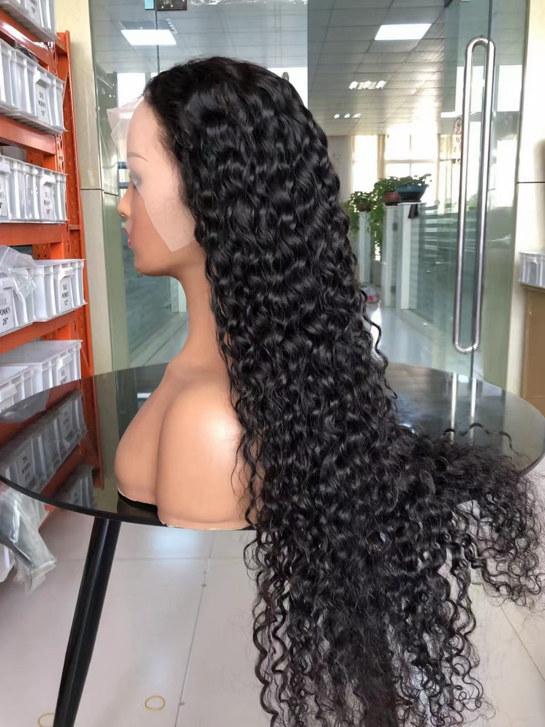 Italy wave natural black 13x4 Lace Frontal 100% Virgin Human Hair Transparent  LACE Wig 180% density