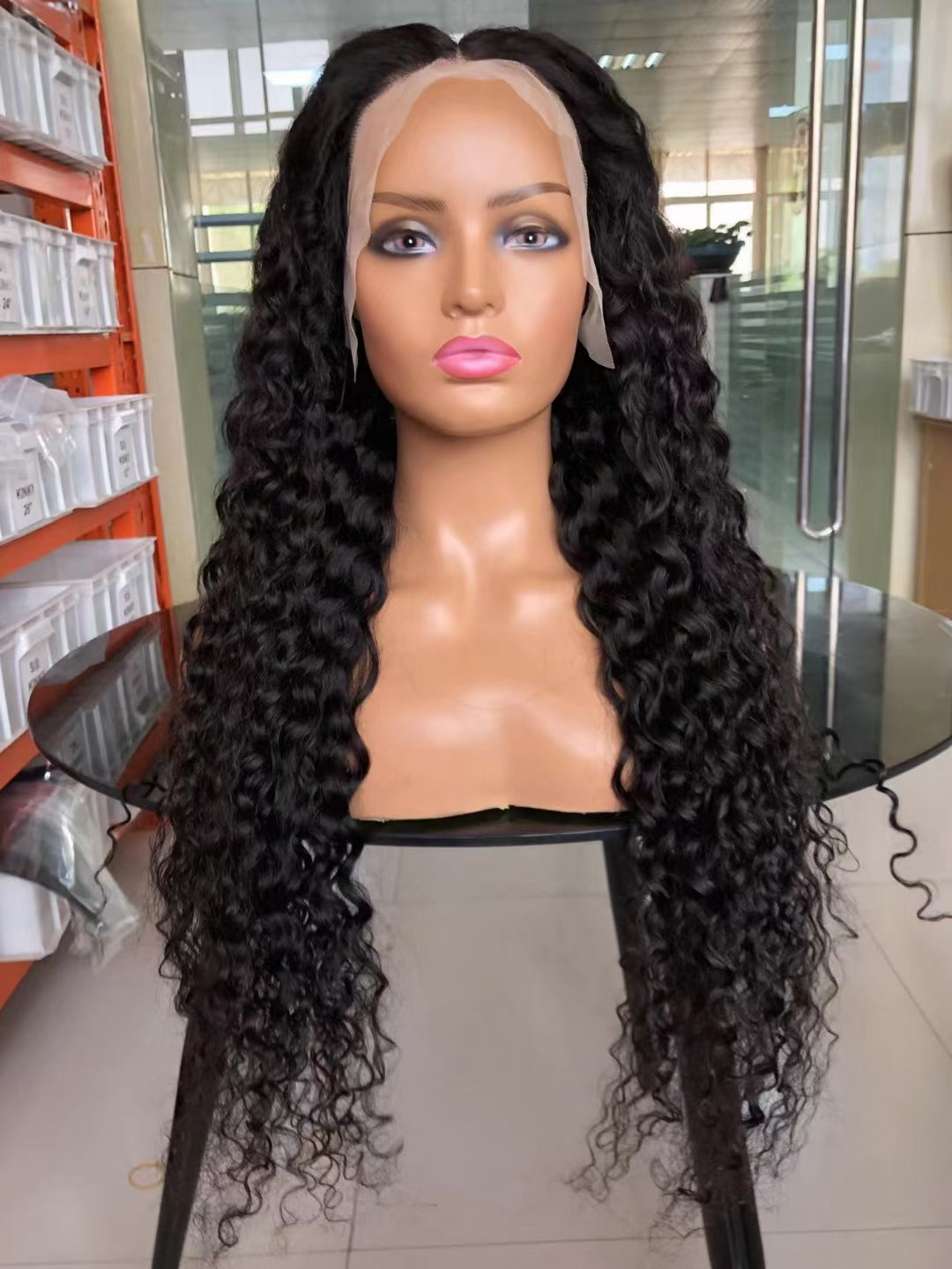 Italy wave natural black 13x4 Lace Frontal 100% Virgin Human Hair Transparent  LACE Wig 180% density