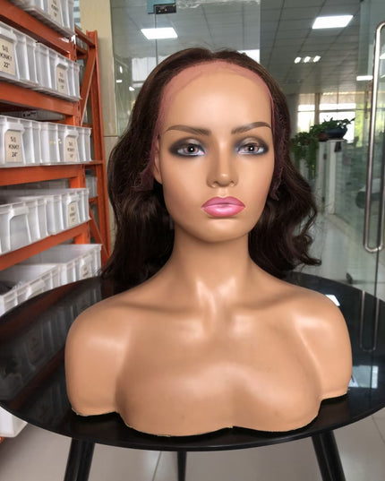 brown color fashion wave lace Frontal 13x4 Virgin Human Hair Wig 15A