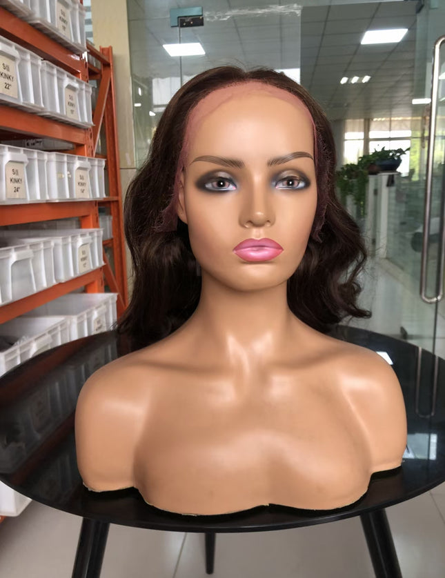 brown color fashion wave lace Frontal 13x4 Virgin Human Hair Wig 15A