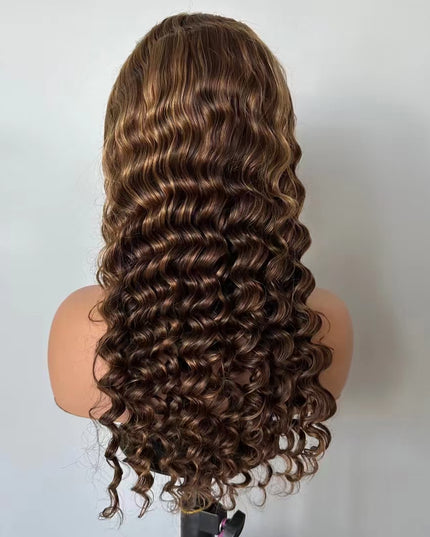 Deep wave  #P4/27 color lace Frontal 13x4 Virgin Human Hair Wig 15A