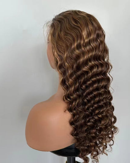 Deep wave  #P4/27 color lace Frontal 13x4 Virgin Human Hair Wig 15A