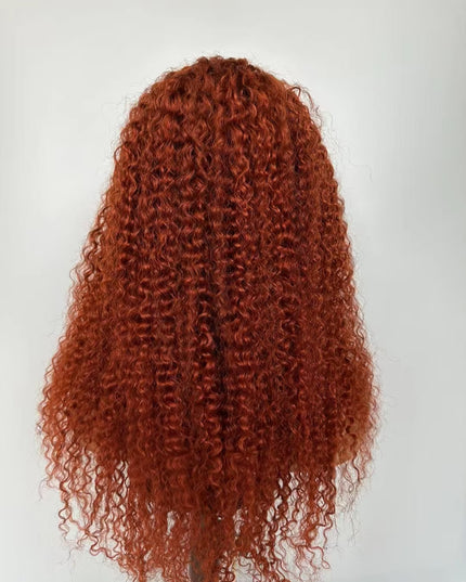 350 ginger color curly wave lace Frontal 13x4  Virgin Human Hair Wig 15A