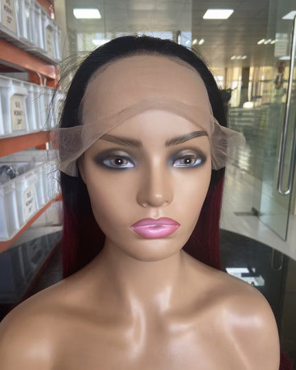 straight 1B/99J Lace Frontal 13x4 Virgin Human Hair lace wig 15A