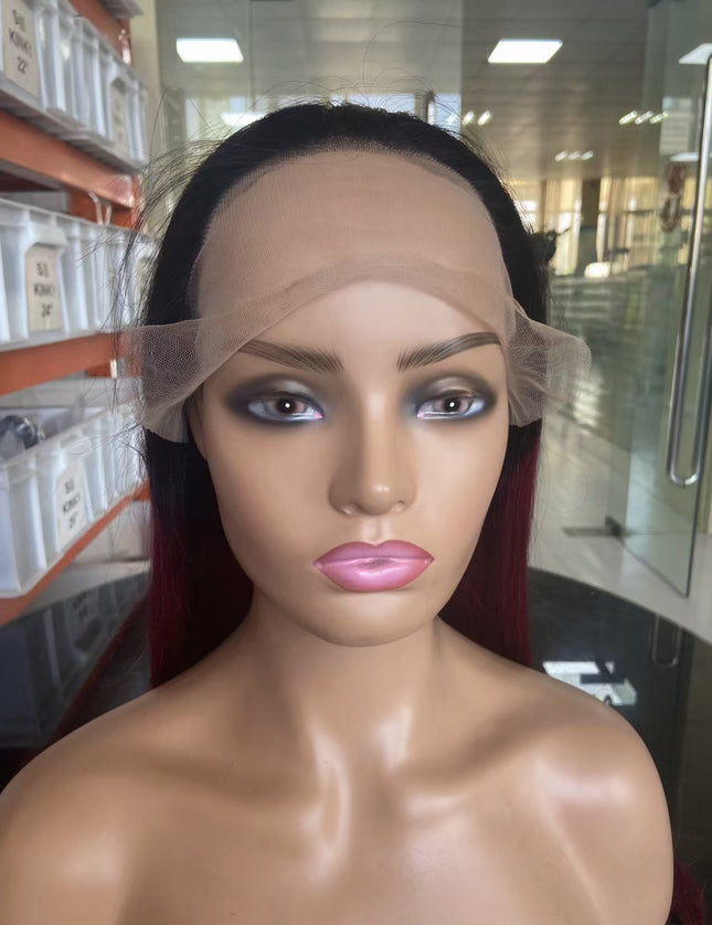 straight 1B/99J Lace Frontal 13x4 Virgin Human Hair lace wig 15A