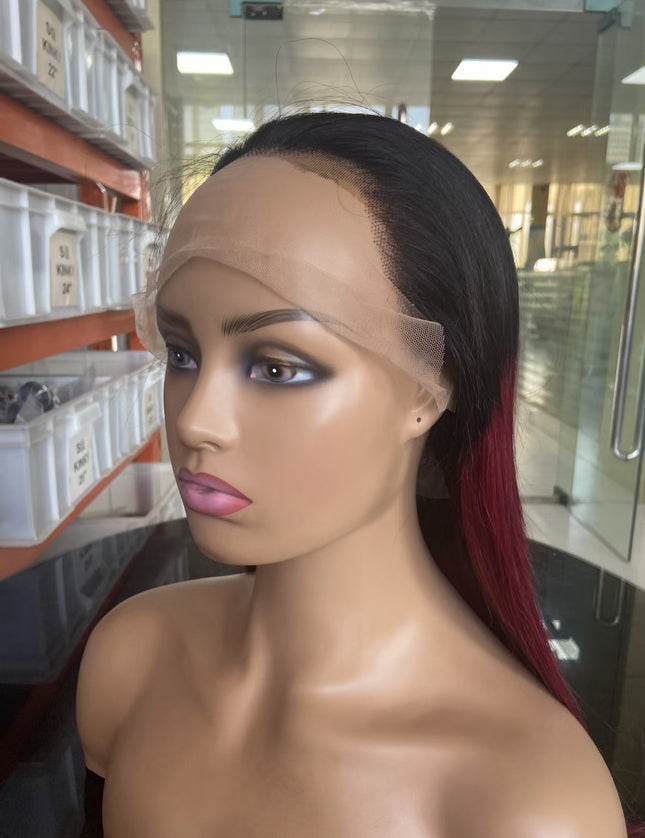 straight 1B/99J Lace Frontal 13x4 Virgin Human Hair lace wig 15A