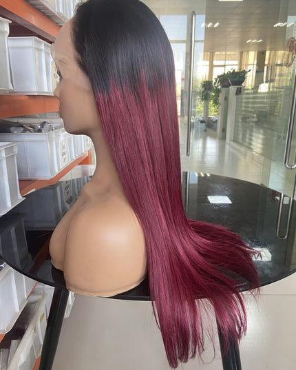 straight 1B/99J Lace Frontal 13x4 Virgin Human Hair lace wig 15A