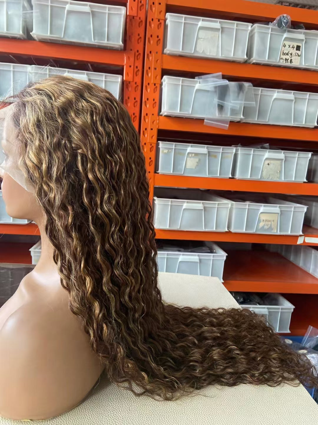 Water wave 4/27, 13x4 Lace Frontal wig 100% Virgin Human Hair Transparent lace 180% density