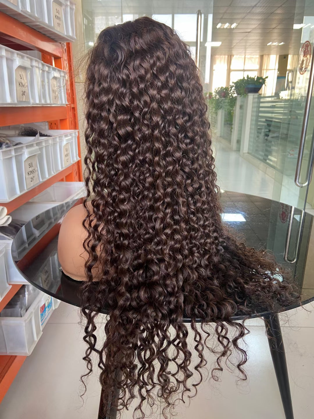 Italy wave dark Brown color 13x4 Transparent Lace Frontal 100% Virgin Human Hair Wig