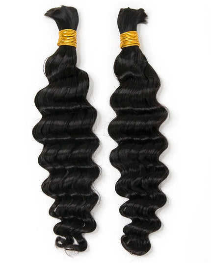 Big deep wave natural black color 15A human hair bulk