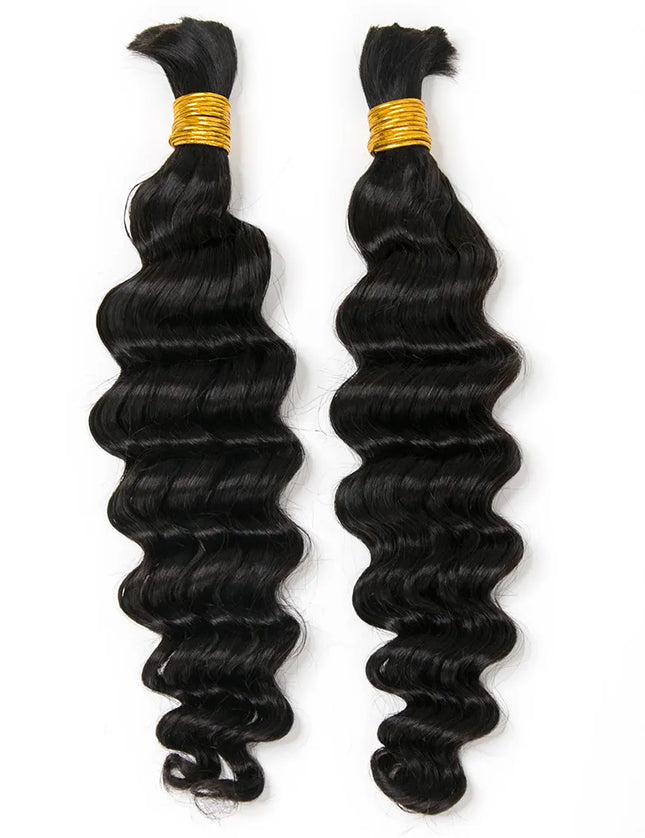 Big deep wave natural black color 15A human hair bulk