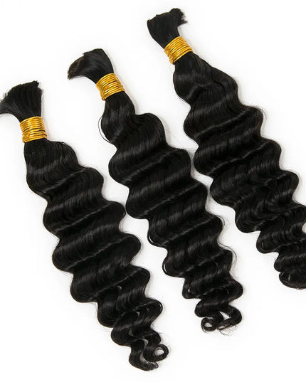 Big deep wave natural black color 15A human hair bulk