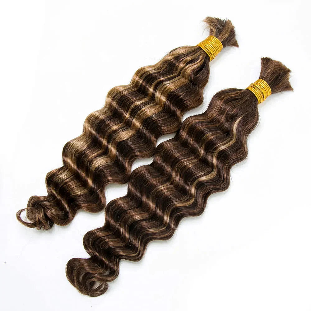 Loose deep wave P4/30/27 color 12A human hair bulk for braiding