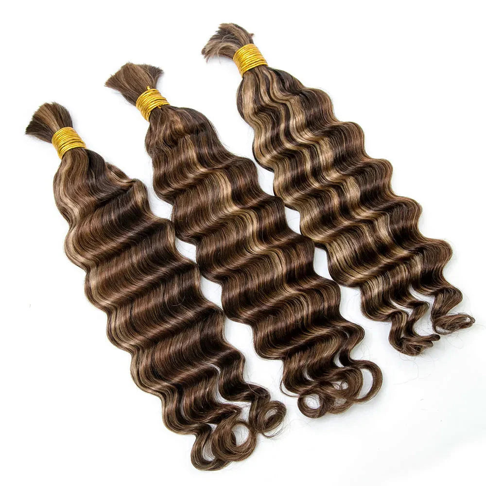 Loose deep wave P4/30/27 color 12A human hair bulk for braiding