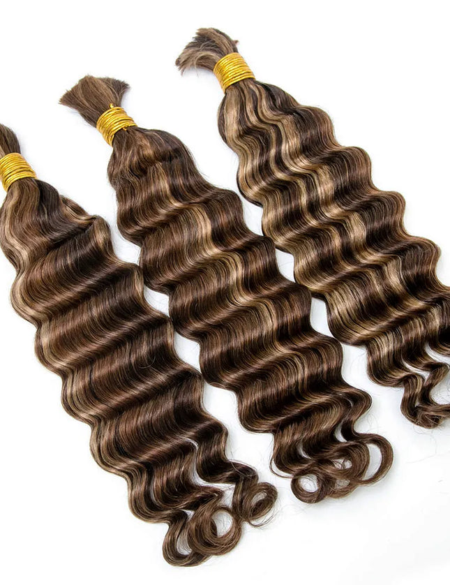 Loose deep wave P4/27 color 15A human hair bulk for braiding