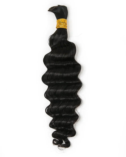 Big deep wave natural black color 15A human hair bulk