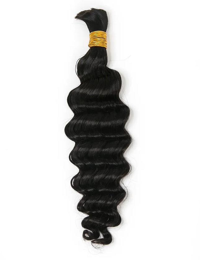 Big deep wave natural black color 15A human hair bulk
