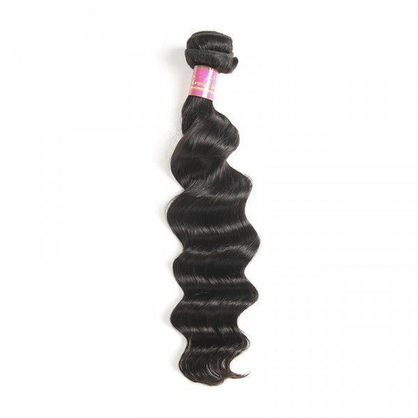 Loose Deep Wave 100% human hair Bundles Hair Weave 1pc natural black color