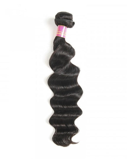 Loose Deep Wave 100% human hair Bundles Hair Weave 1pc natural black color