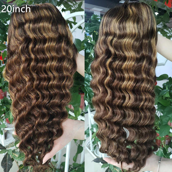 Loose deep P4/27 Lace Frontal 13x4 Transparent LACE Wig Virgin Human Hair 180% density