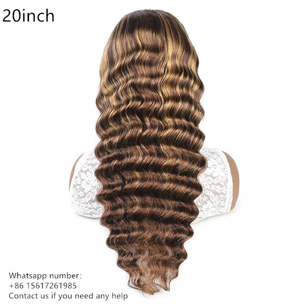 Loose deep P4/27 Lace Frontal 13x4 Transparent LACE Wig Virgin Human Hair 180% density