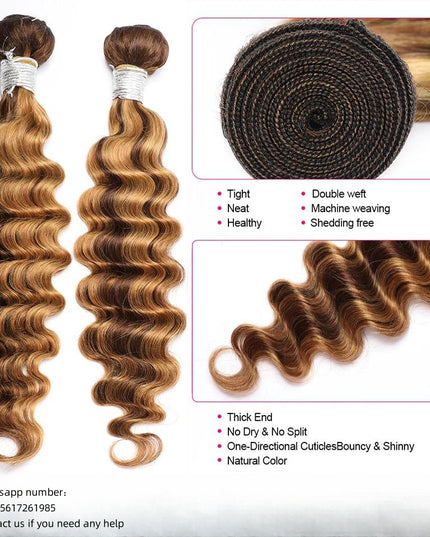 Deep wave 12A color P4/27 human hair bundles 1 pc