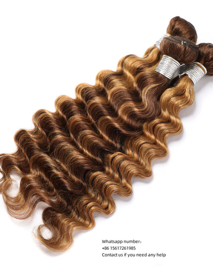 Deep wave 12A color P4/27 human hair bundles 1 pc