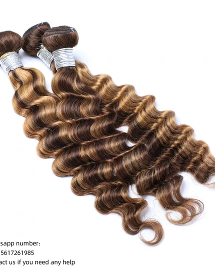 Deep wave 12A color P4/27 human hair bundles 1 pc