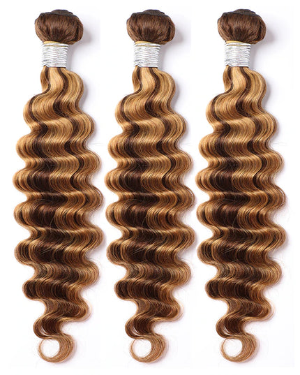 Deep wave 12A color P4/27 human hair bundles 1 pc