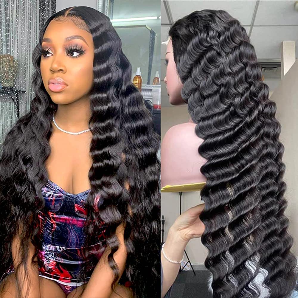 Loose Deep Wave 100% human hair Bundles Hair Weave 1pc natural black color