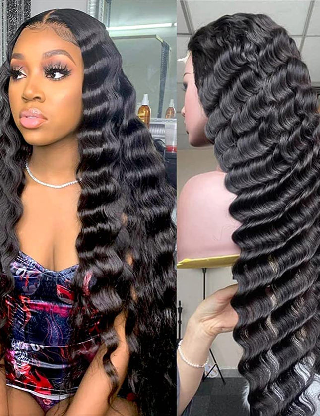 Loose Deep Wave 100% human hair Bundles Hair Weave 1pc natural black color