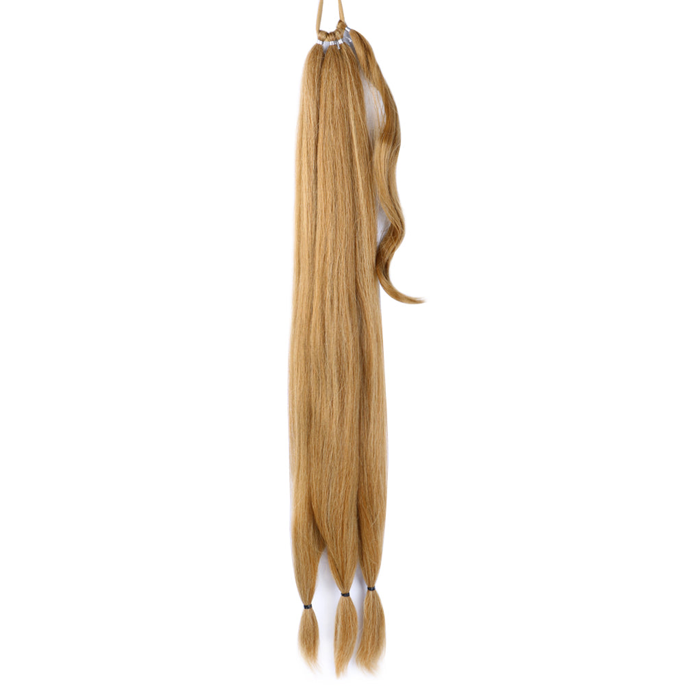 Fiber Hair Boxing Long Braid Ponytail- color M27/30