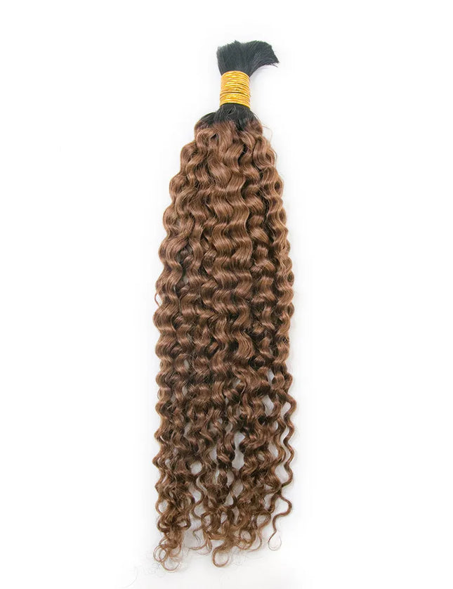 Curly wave ombre #1B/30 color 15A human hair bulk for braiding