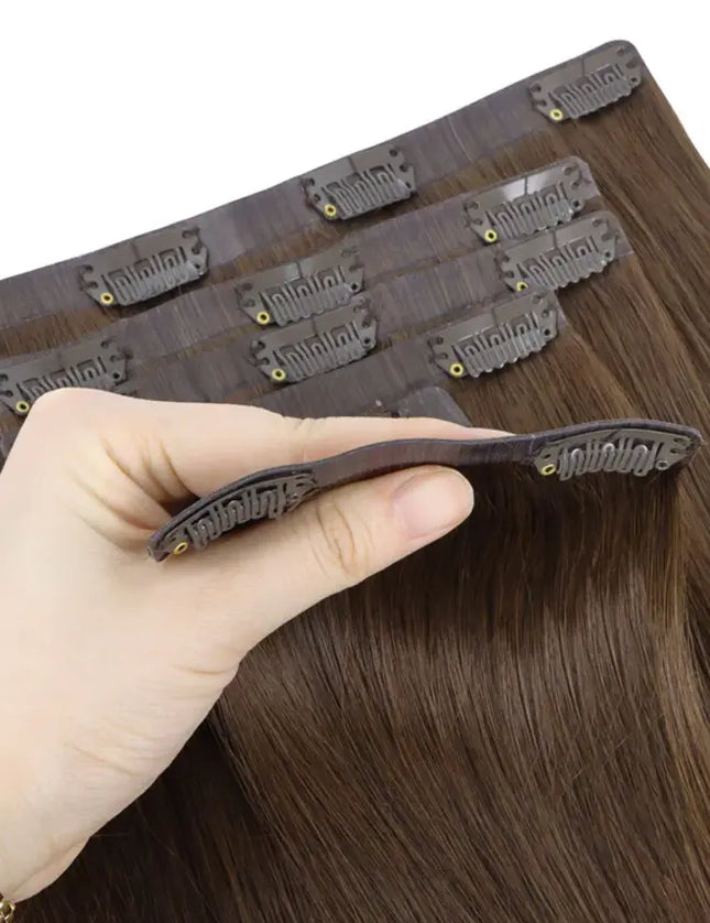 PU clip hair extensions--Color #4