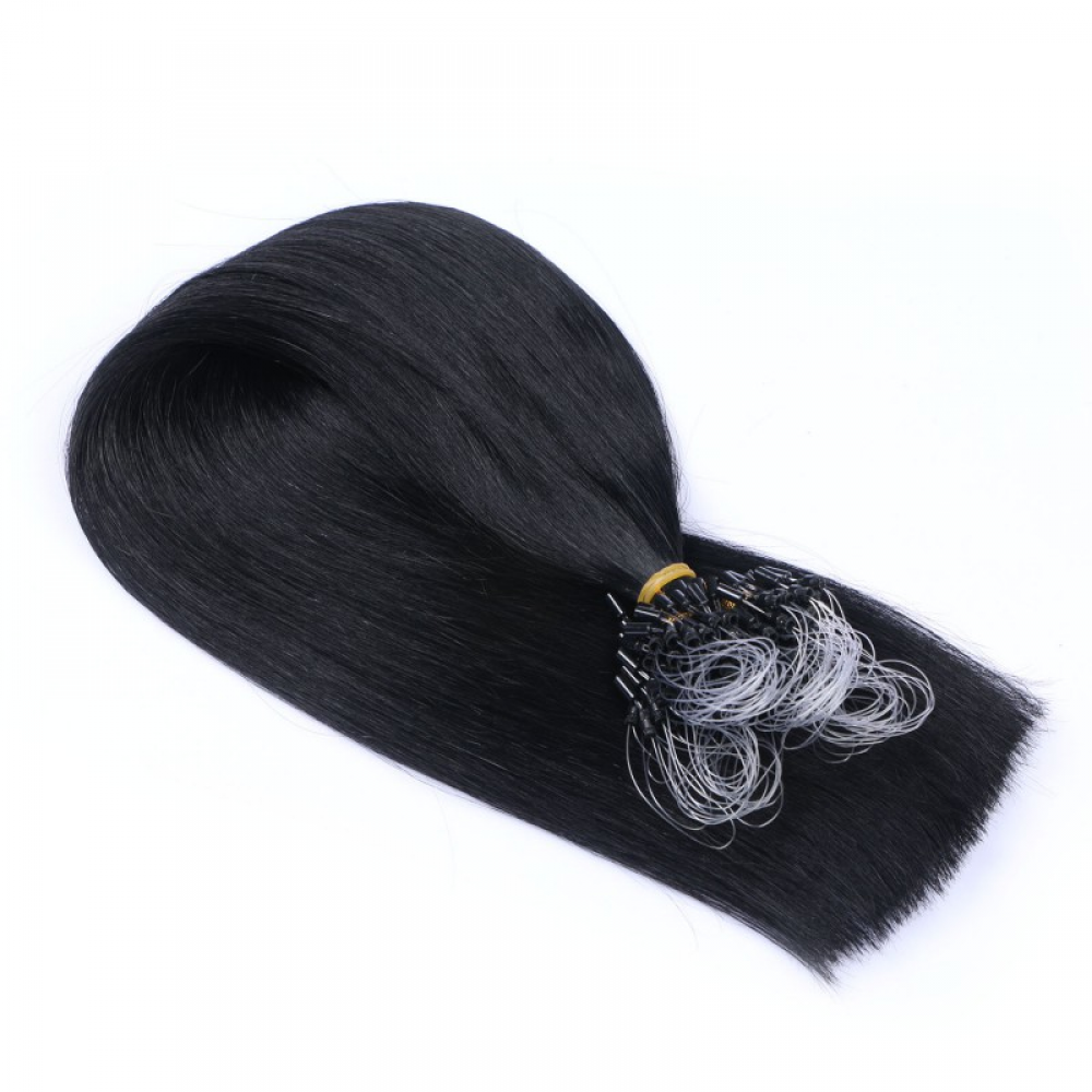 Micro ring hair extensions---Jet black Color