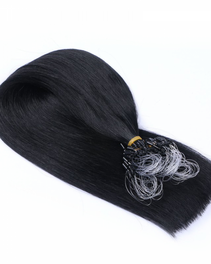 Micro ring hair extensions---Jet black Color