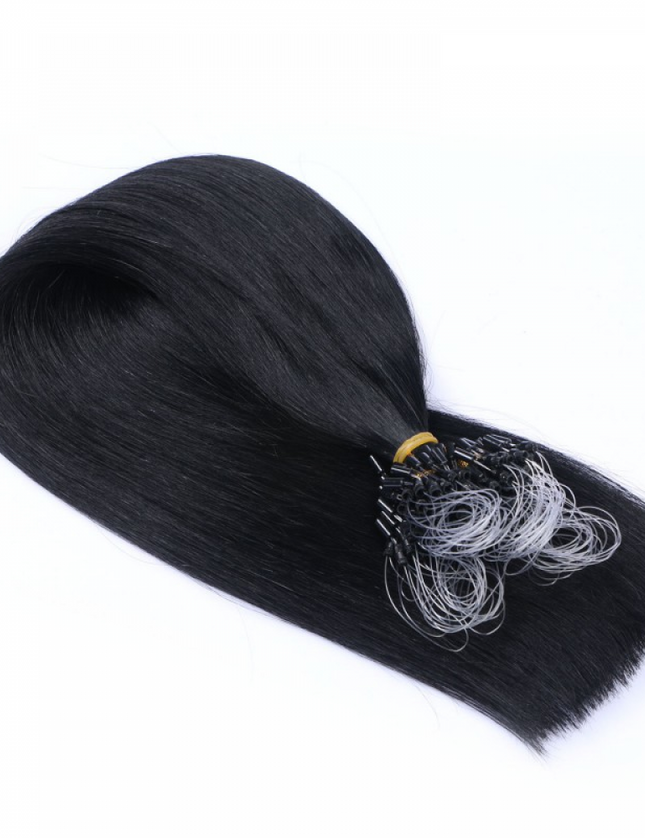 Micro ring hair extensions---Jet black Color