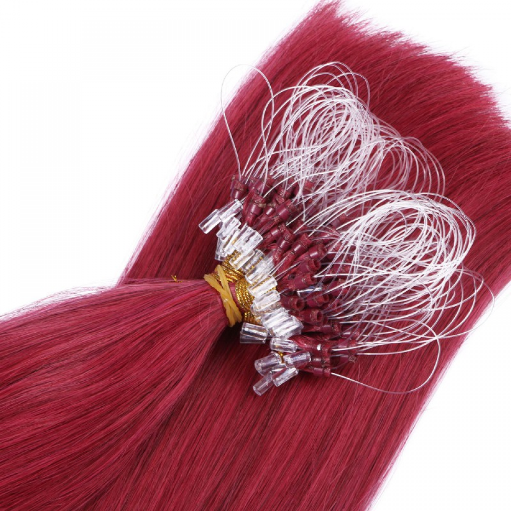 Micro ring hair extensions---Color Burgundy