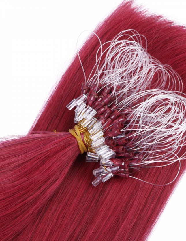 Micro ring hair extensions---Color Burgundy