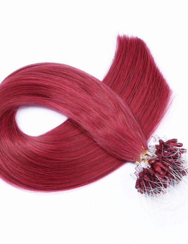 Micro ring hair extensions---Color Burgundy