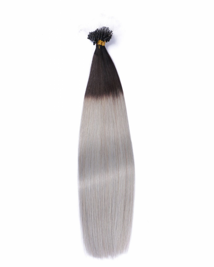 Micro ring hair extensions---Ombre Color 1B/silver