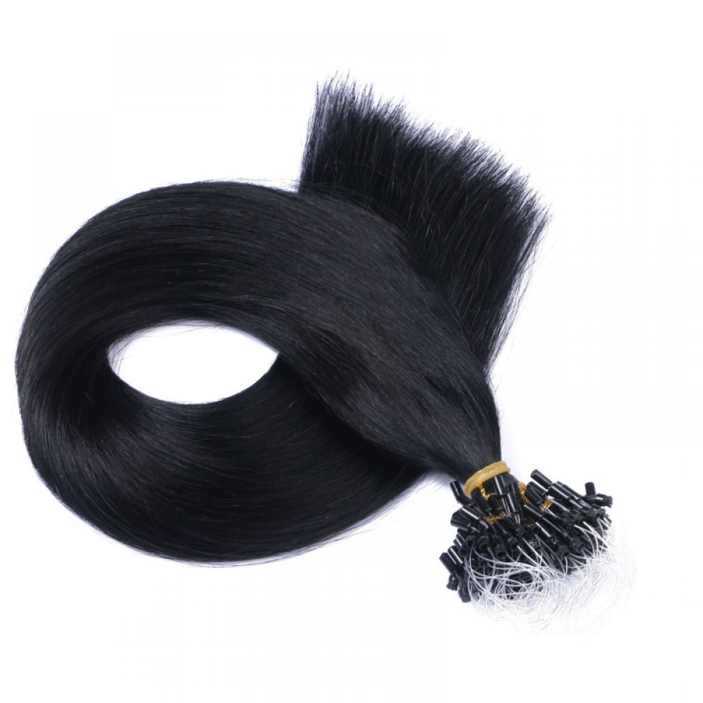 Micro ring hair extensions---Jet black Color